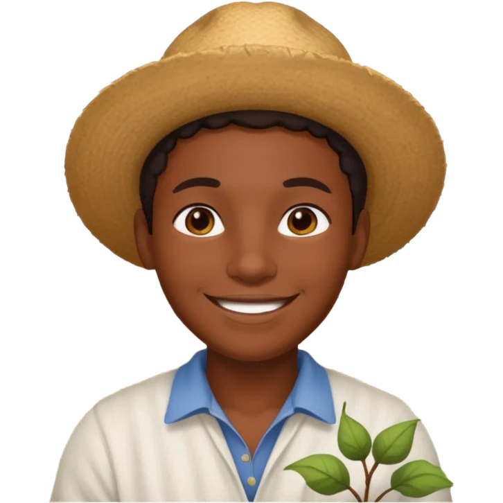 un noir dans un champ de coton emoji