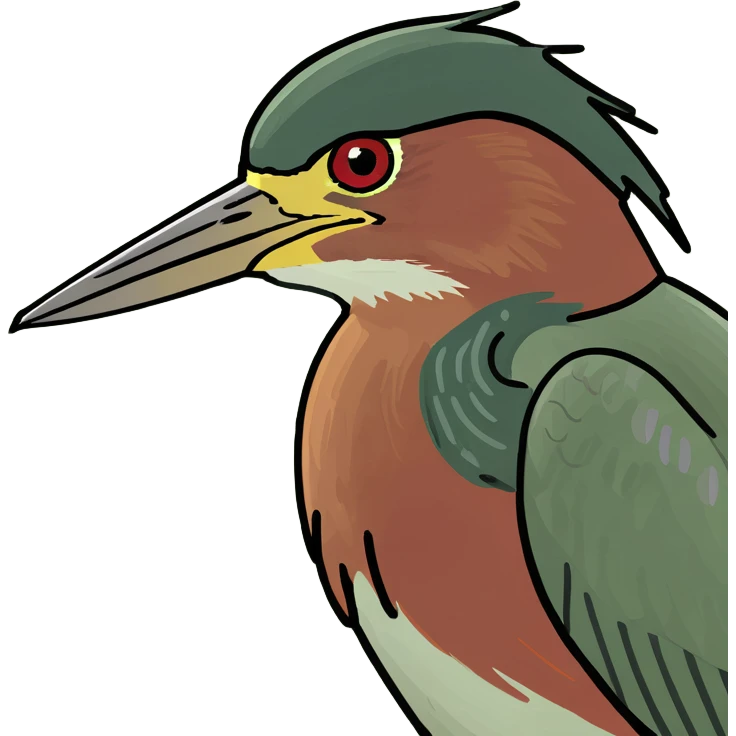 Heron in water emoji