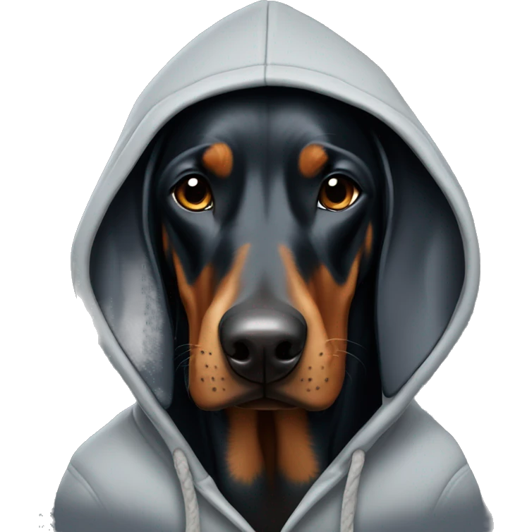 Doberman wearing a hoodie  emoji