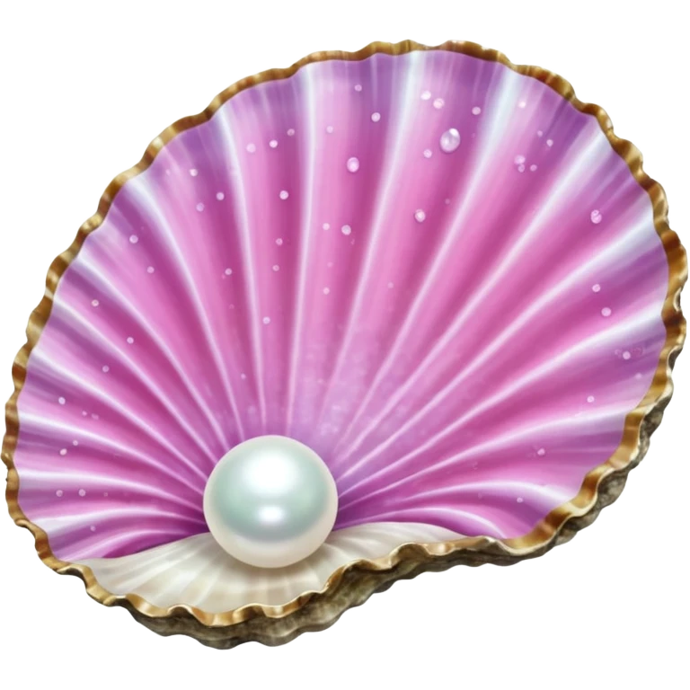 Pink Sparkle oyster Shell with pearl emoji