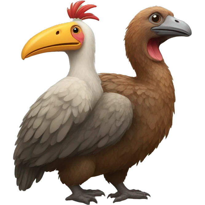 an European bear and a Mauritius dodo  emoji