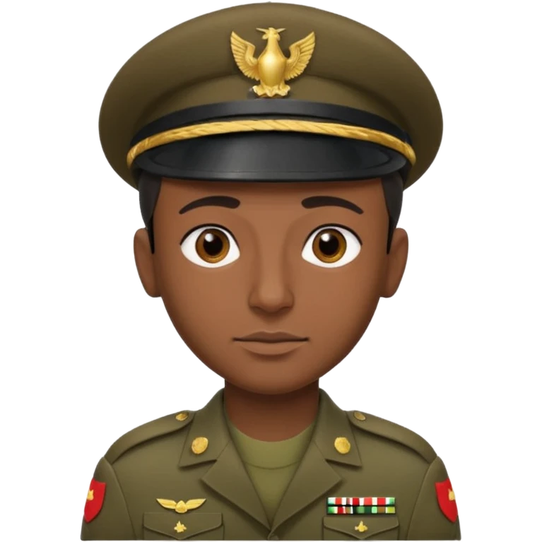 
portrait of an Iraqi soldier, from head to chest, with a neutral expression emoji