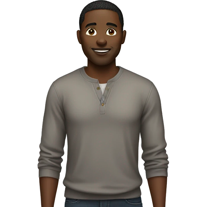realistic  black male with brown hair  emoji