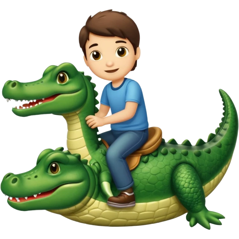 Have a boy riding alligator emoji