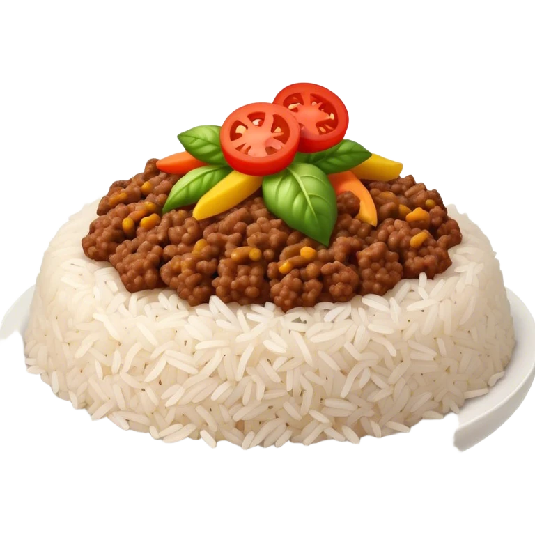Rice with gound Beef and vegetable emoji