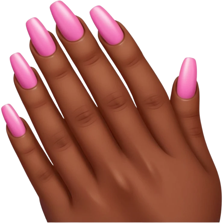 Pink acrylic nails on brown skin emoji