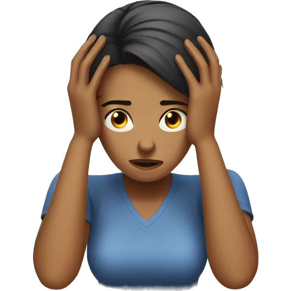 frustrated woman with hands on her head emoji