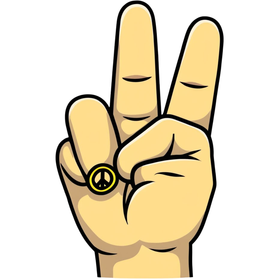 peace sign hand gesture facing down emoji