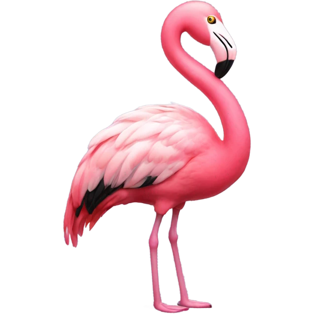 flamingo with hear on his hands emoji