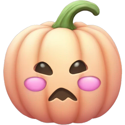 Soft Light pink Pumpkin with a pink bow emoji