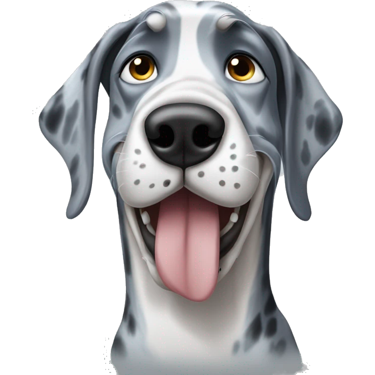 Blue Merle Great Dane crying emoji