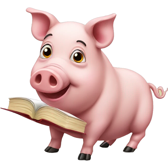pig with book emoji