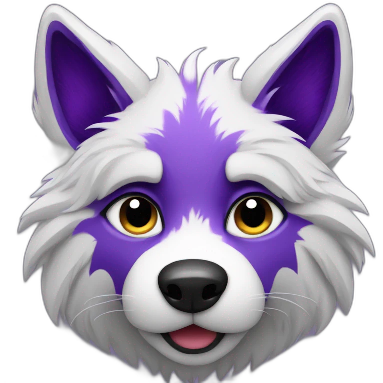 Purple furry wolf emoji