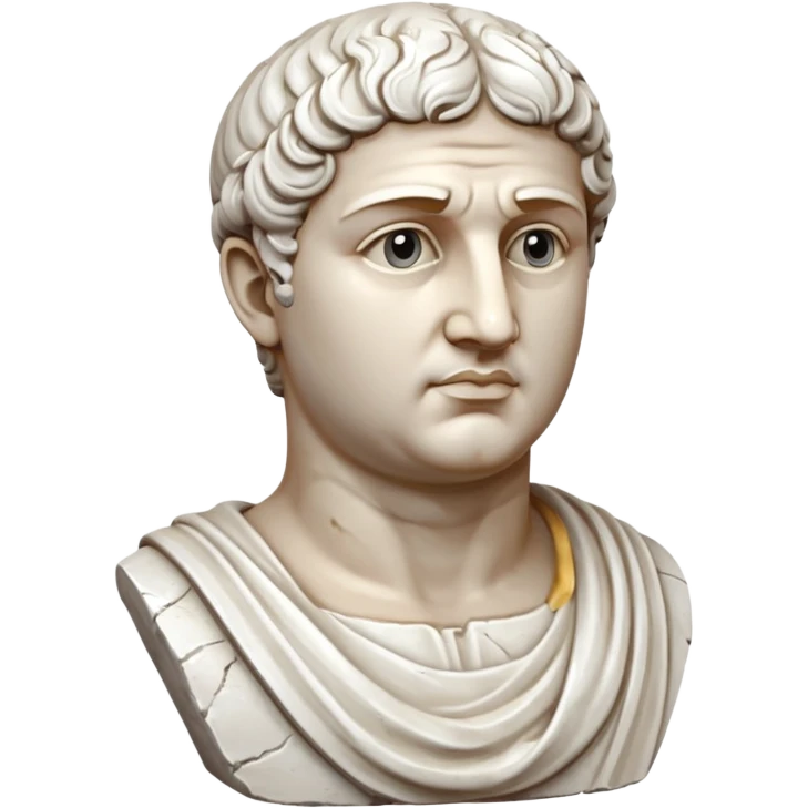 white classical roman bust, white stone emoji