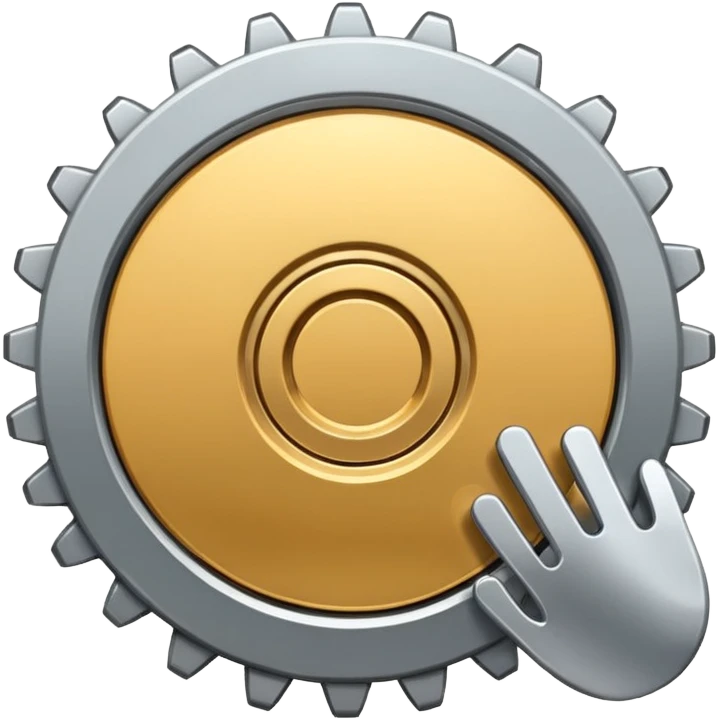 settings gear icon for site navigation. emoji