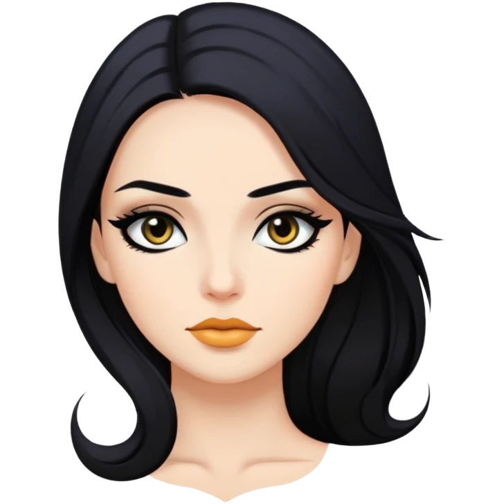 pretty long hair baddie with eyeliner emoji