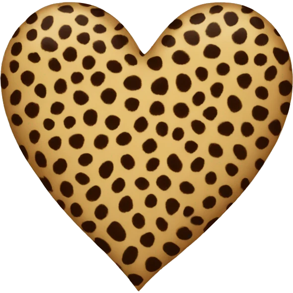 Cheetah print heart emoji