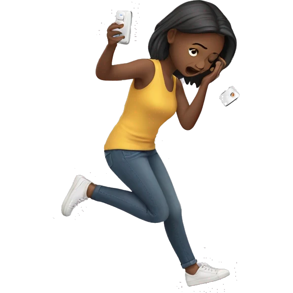 Girl dropping her phone emoji