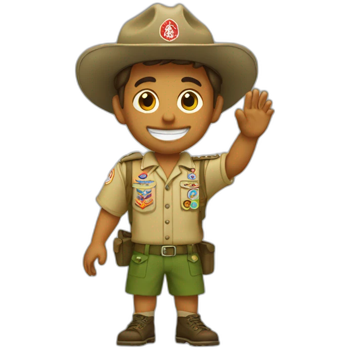Scouts haciendo el saludo scouts emoji