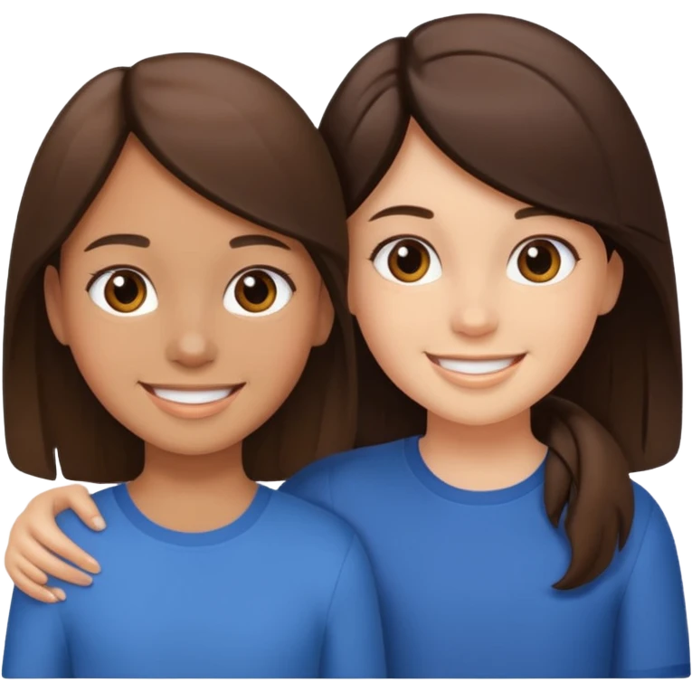 Two girls one boy brunnete  emoji