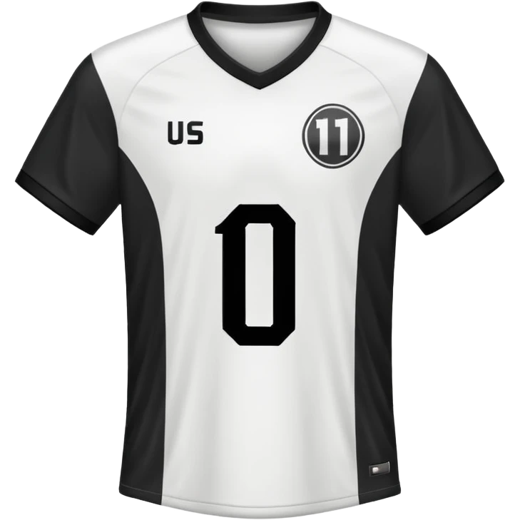 White and black soccer jersey with number 1 emoji