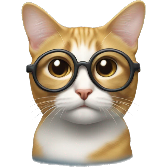 Un chat Schrödinger avec des lunettes emoji