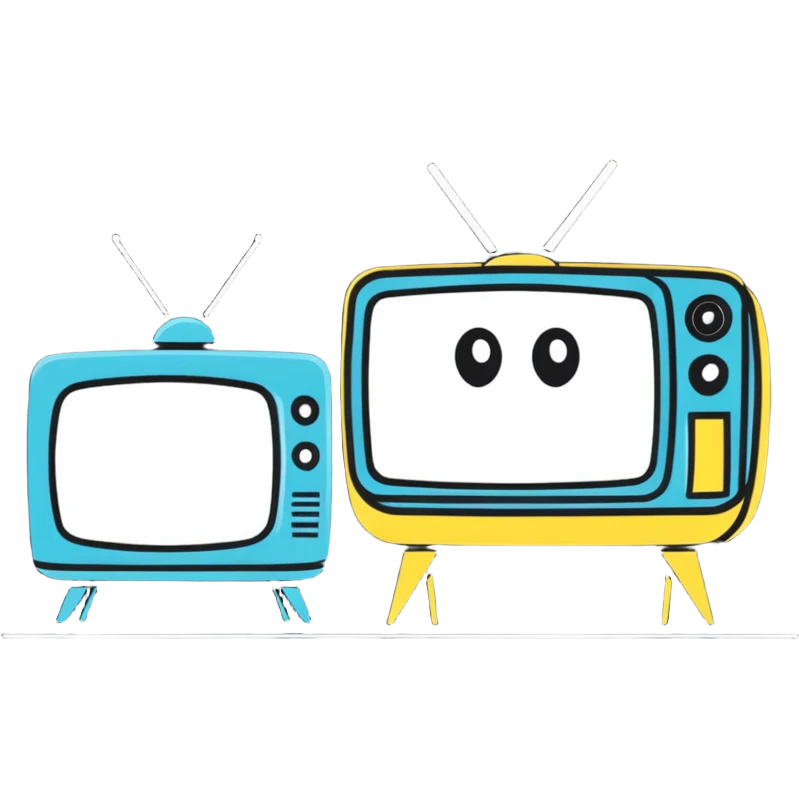 a TV man with static on the screen, playful style emoji