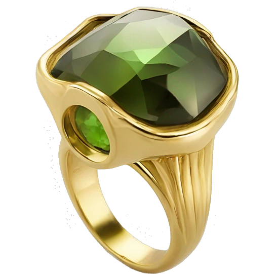 18 K Yellow Gold Ring. With Tourmaline Stone. emoji
