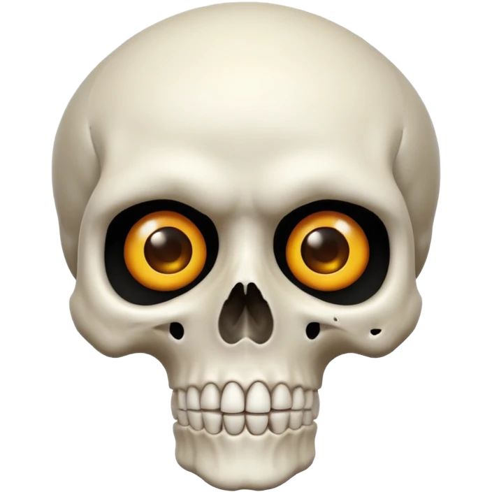 a skull face looking very suprized and mewing that looks very realistic emoji