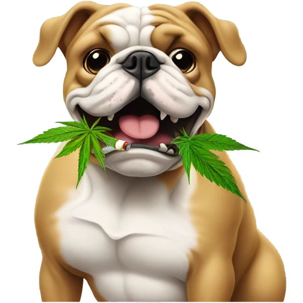 Bulldog with joint  emoji