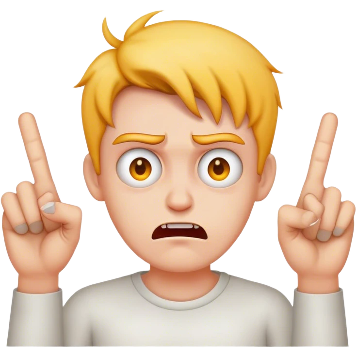 holding up middle fingers with mad face emoji
