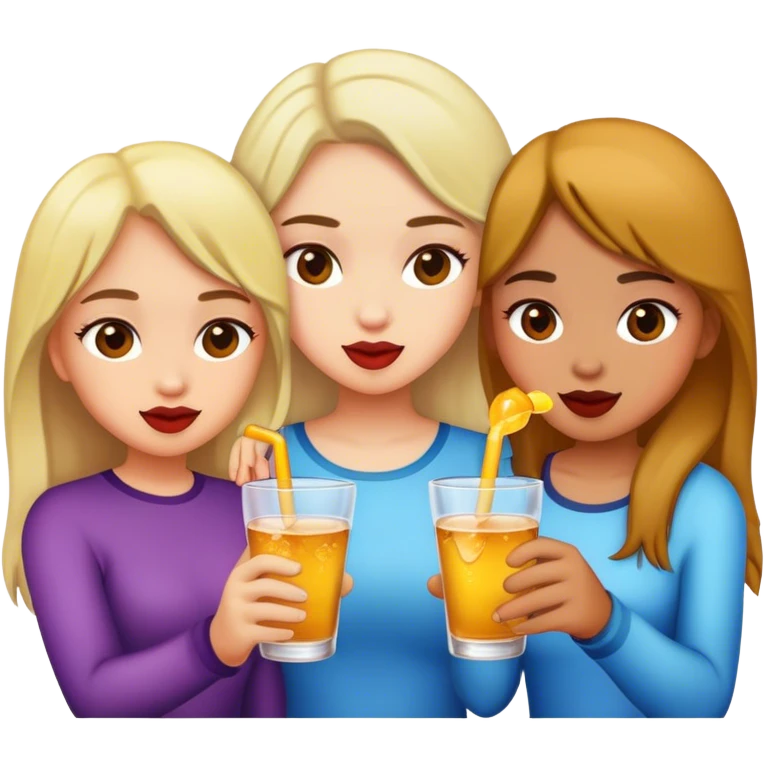 4 girls drinking  emoji