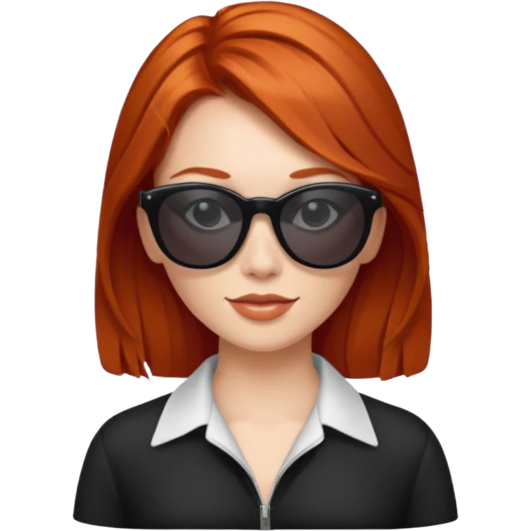 red head woman wearing sunglasses emoji
