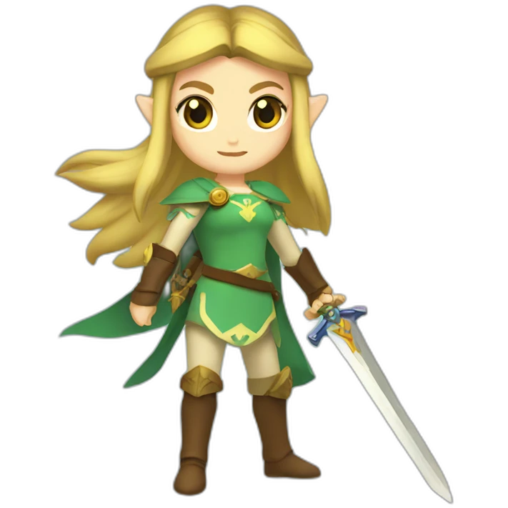 Princess Zelda with sword emoji