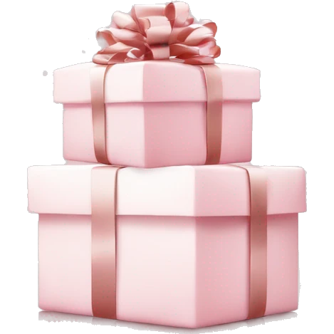Light pink Christmas gifts under a white Christmas tree  emoji