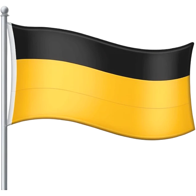 3 stripe horizontal flag with the colors in order Yellow, white and black emoji