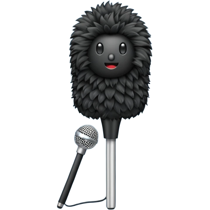 boom fluffy microphone with stick emoji