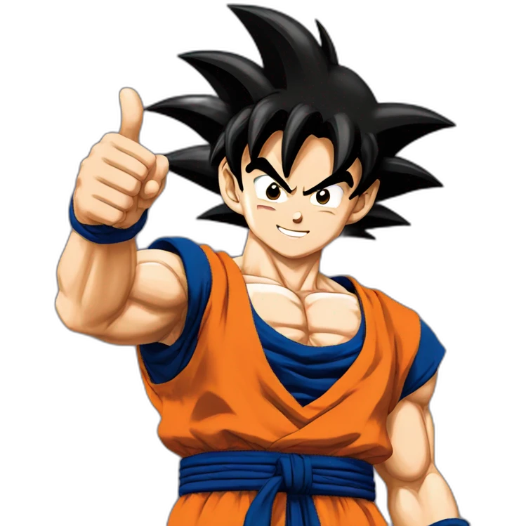 Goku with thumb up for win emoji