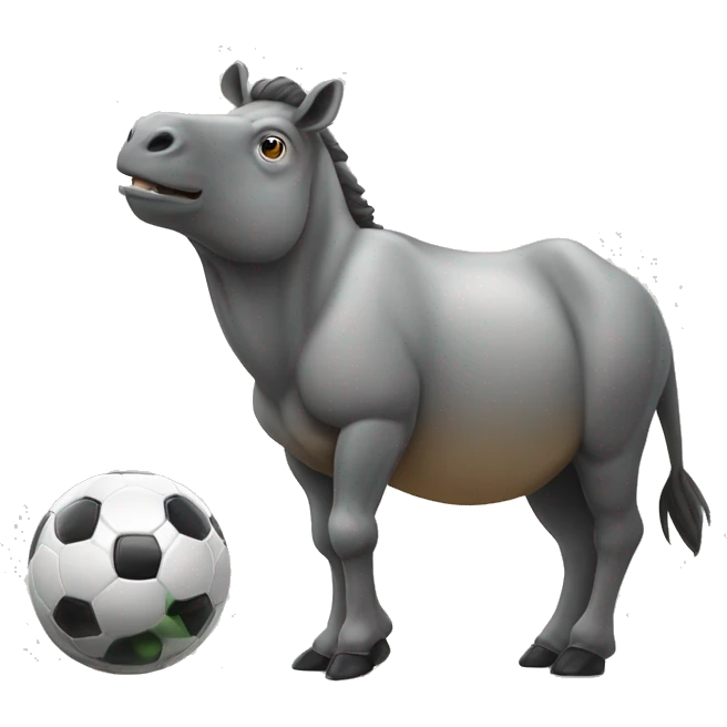 Rinoceronte raivoso segurando uma bola de soccer na mão  emoji