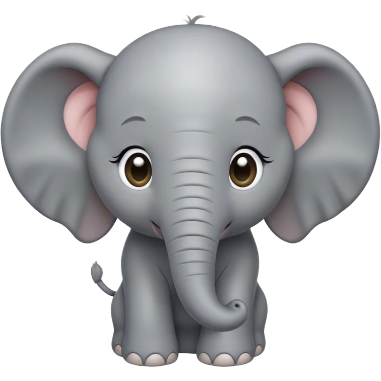 Cinematic Noble Baby Elephant Portrait Emoji, Poised and regal, with a tiny, endearing build and a soft, smooth gray hide, delicate floppy ears and a small, curious trunk, deep-set soulful eyes, Simplified yet sharp and sophisticated features, highly detailed, glowing with a gentle, dignified glow, high shine, intelligent and adorable, stylized with an air of miniature majesty, focused and attentive, soft glowing outline, capturing the essence of a watchful and confident little elephant, so majestic it feels as though it could toddle out of the screen with effortless authority! emoji
