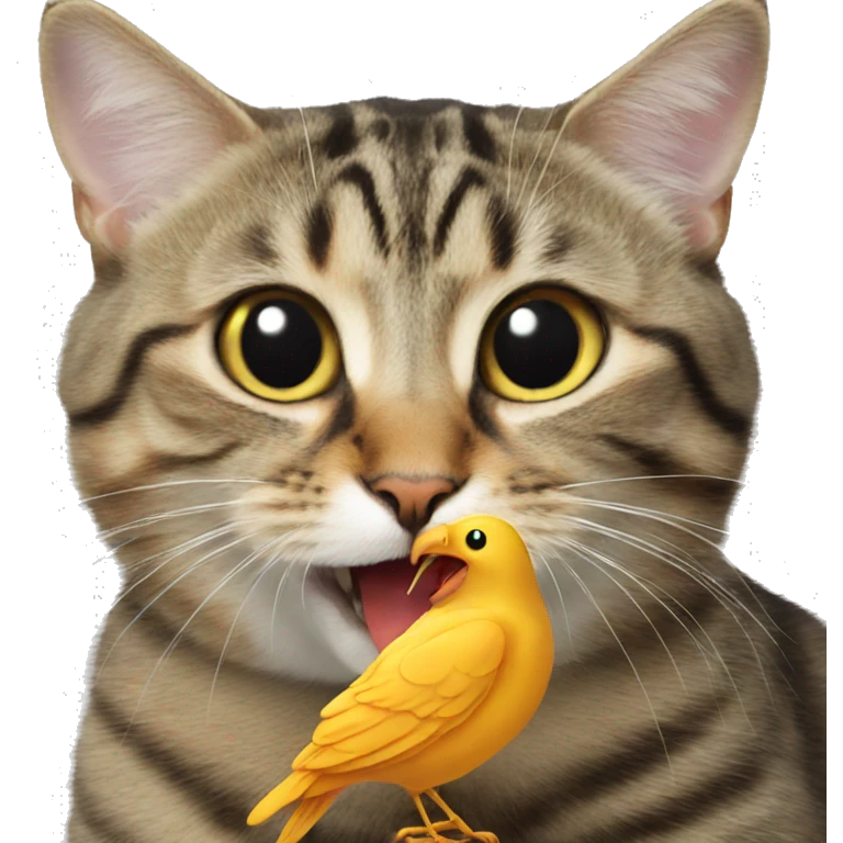 Cat eating a bird emoji