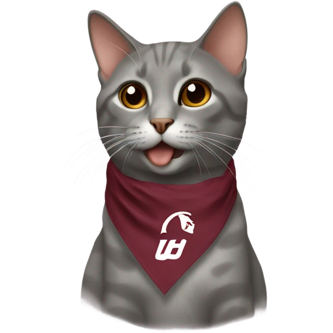 cat with virginia tech bandana  emoji