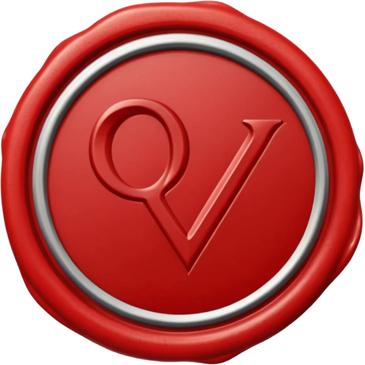 wax seal with a check mark emoji