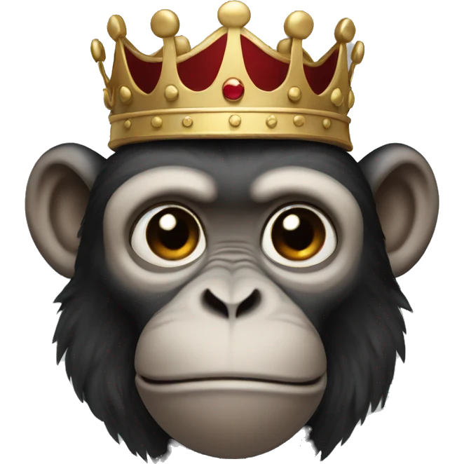 Monkey wearing a black crown emoji