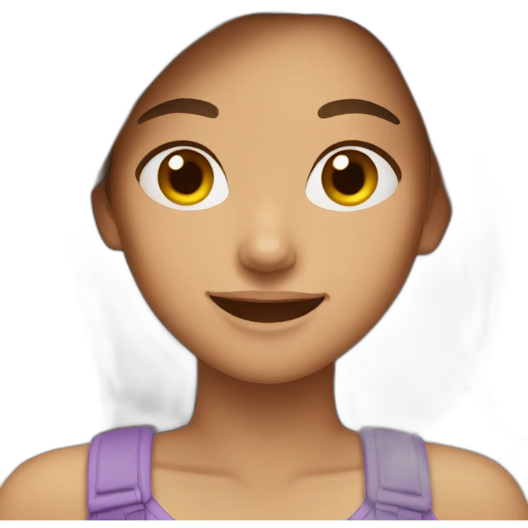 Girl smiling with brown hair emoji