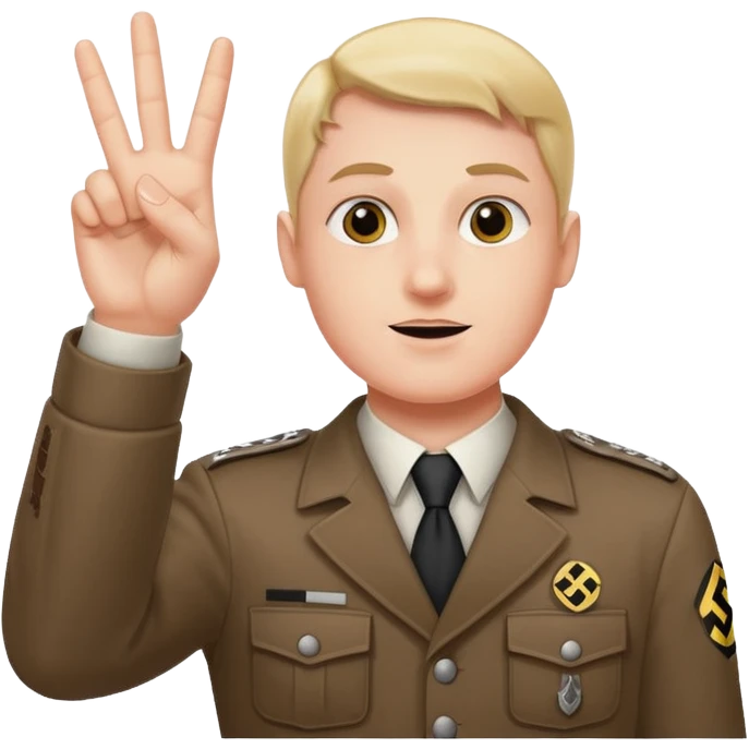 Nazi salut with all 5 fingers together emoji