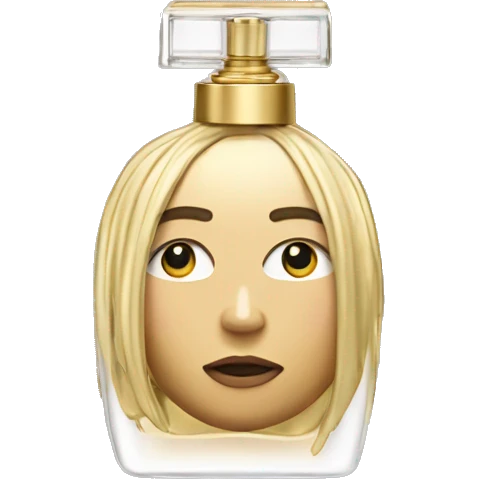 Billie Eilish perfume bottle gold  emoji
