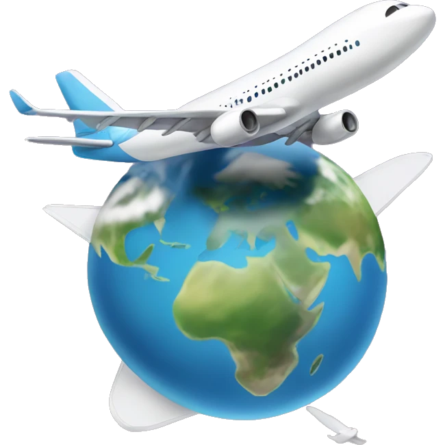 airplane and the Earth emoji