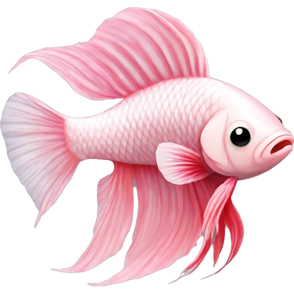 light pink betta fish with little bit of red and black fins emoji