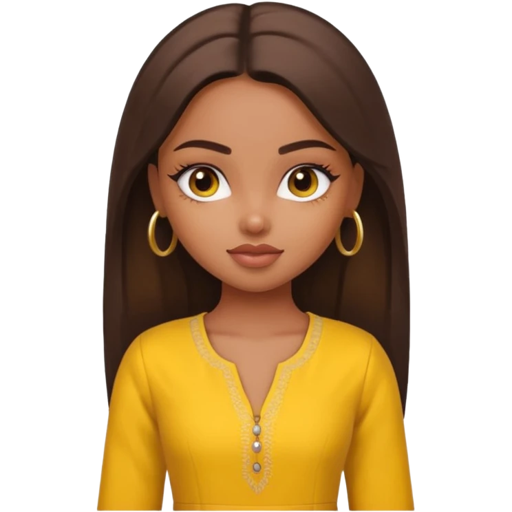a pretty bratz dusky girl with yellow kurti on emoji
